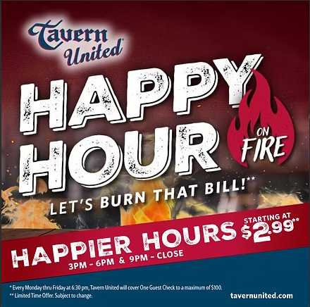 Tavern United happy hour